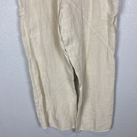 Zara cream linen cross front cargo pants - Picture 4 of 7